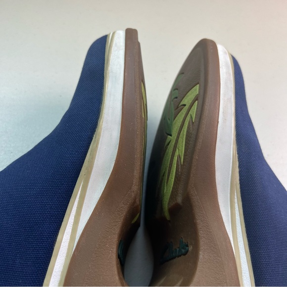 Clarks Navy Blue Canvas Mules Size 8 - Picture 5 of 9
